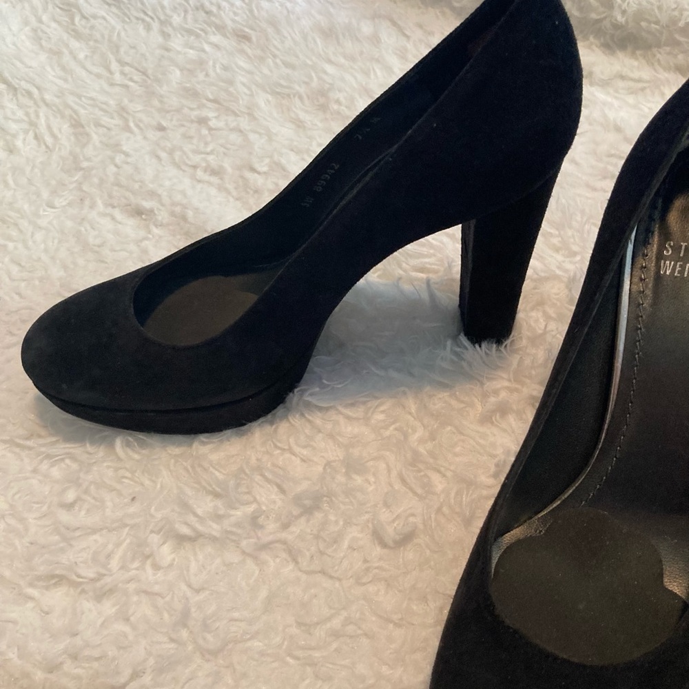 Altamira Black Suede platform heels